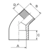 Kolano 45° kw x gz