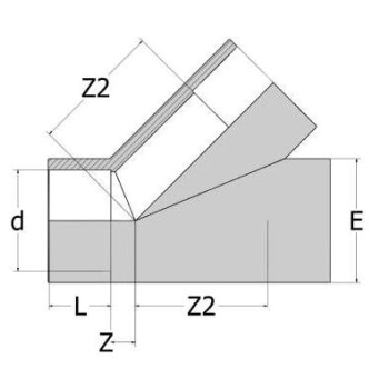 Trójnik 45°
