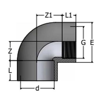 Kolano 90° kw x gw