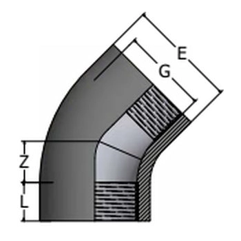 Kolano 45° gw x gw