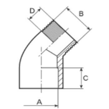 Kolano 45° kw x gz